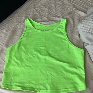 Neon green FLEO crop tank top